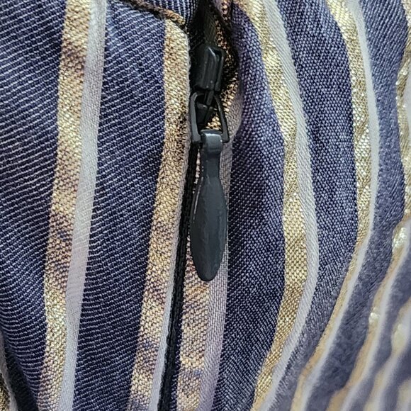 Eva Franco Metallic Stripe Tie Waist Flowy Cropped Palazzo Pants - Picture 7 of 7